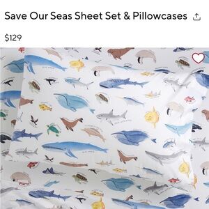 Pottery Barn Save Our Seas Sheet Set
